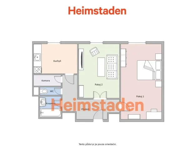 Pronájem bytu 2+1, Ostrava - Moravská Ostrava, Zborovská, 57 m2