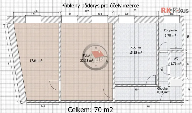 Pronájem bytu 2+1, Moravské Budějovice, Tyršova, 70 m2