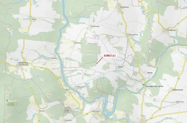 Dražba lesa, Hosty, 978 m2