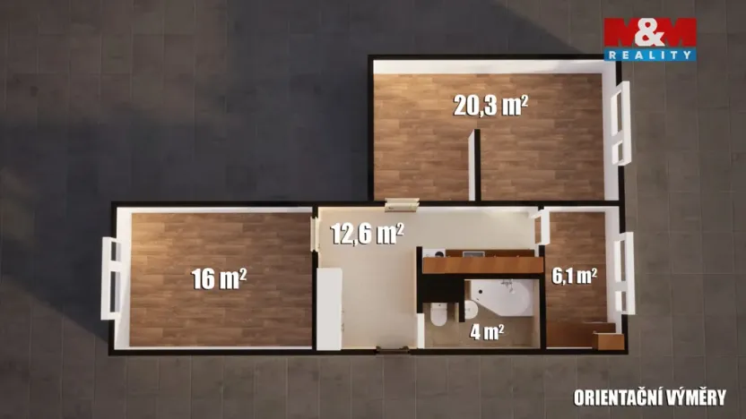 Prodej bytu 2+1, Ústí nad Labem - Střekov, Barrandova, 62 m2