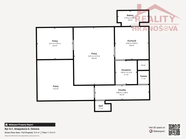 Prodej bytu 3+1, Ostrava, Ahepjukova, 64 m2