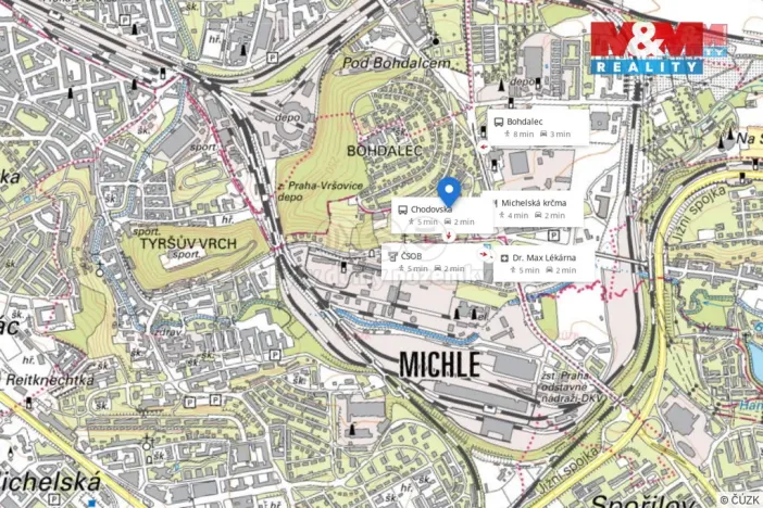Pronájem bytu 2+1, Praha - Michle, V dolině, 49 m2