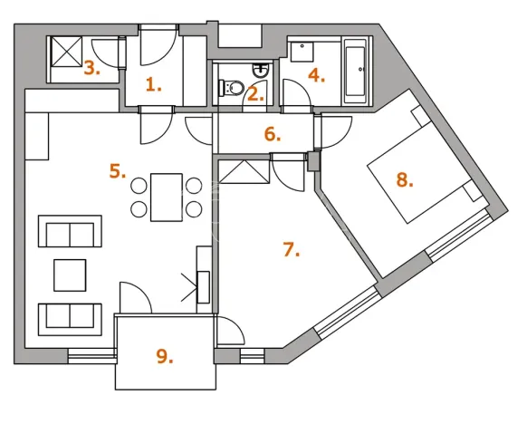 Pronájem bytu 3+kk, Praha - Vršovice, U Roháčových kasáren, 71 m2