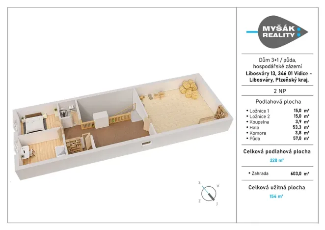 Prodej chalupy, Vidice, 154 m2