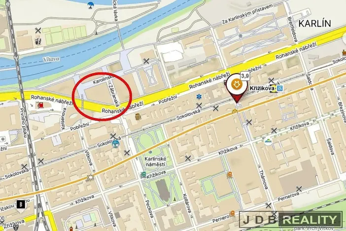 Pronájem kanceláře, Praha - Karlín, Karolinská, 5 m2