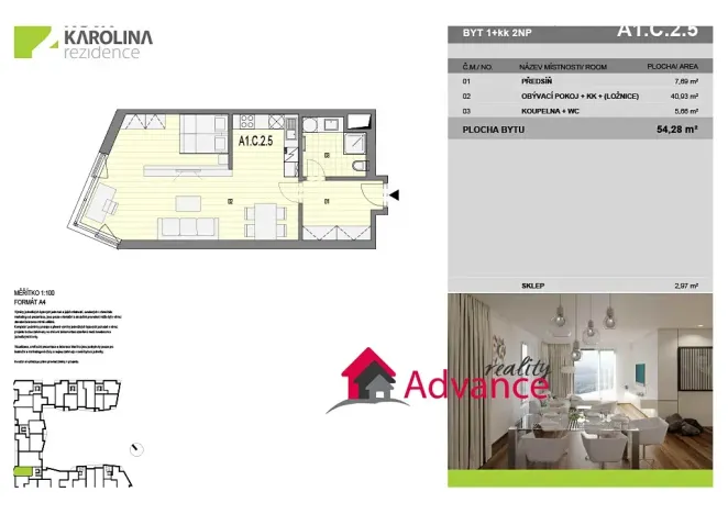 Pronájem bytu 1+kk, Ostrava, Důlní, 54 m2