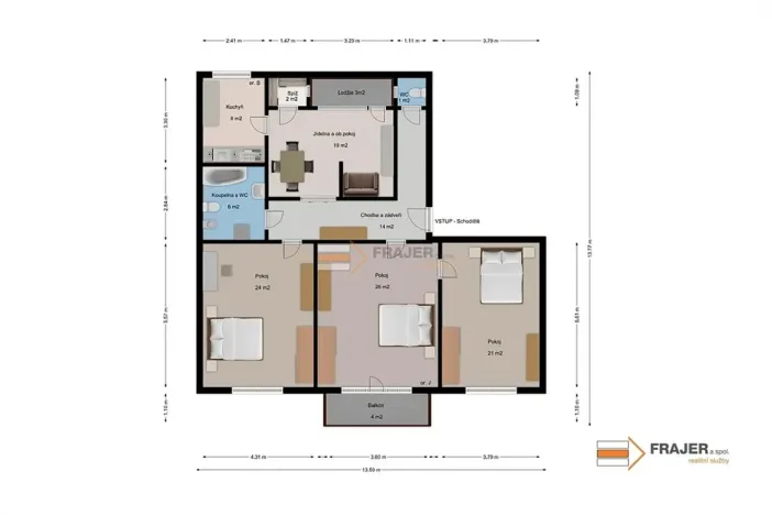 Prodej bytu 4+1, Praha - Dejvice, Kafkova, 127 m2