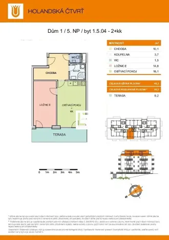 Pronájem bytu 2+kk, Olomouc, Aloise Rašína, 50 m2