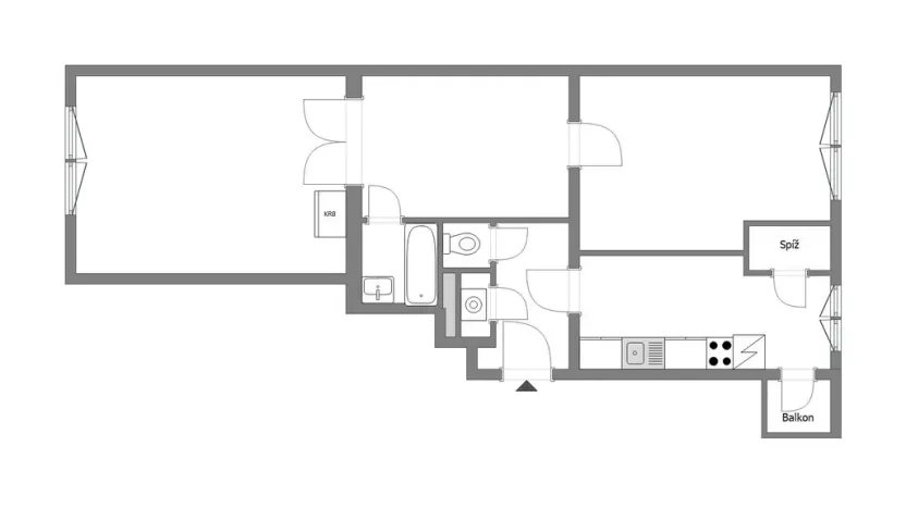 Prodej bytu 3+kk, Praha - Braník, Na Mlejnku, 68 m2