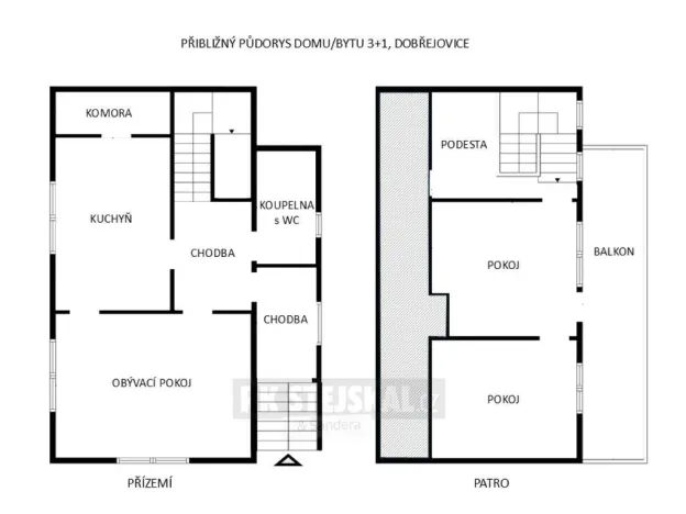 Pronájem rodinného domu, Hosín - Dobřejovice, 83 m2