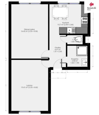 Pronájem bytu 2+1, Polička, Hegerova, 50 m2