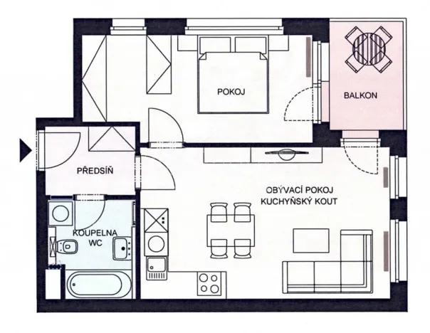 Pronájem bytu 2+kk, Praha - Malešice, Azzoniho, 51 m2