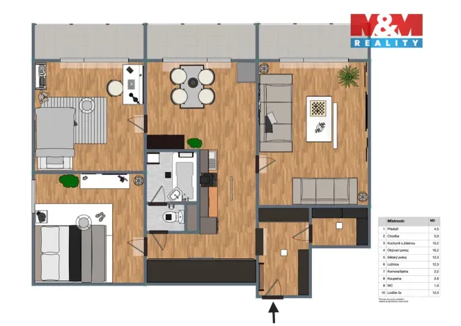 Prodej bytu 3+1, Bílina, Sídliště Za Chlumem, 80 m2