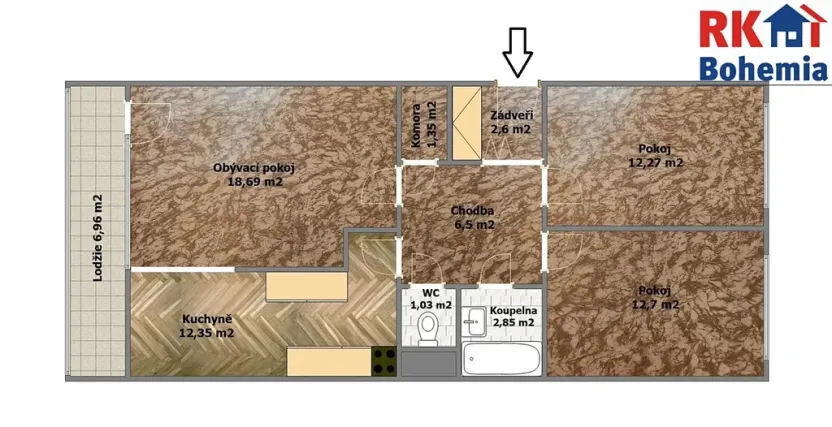 Prodej bytu 3+1, Praha - Černý Most, Vašátkova, 70 m2