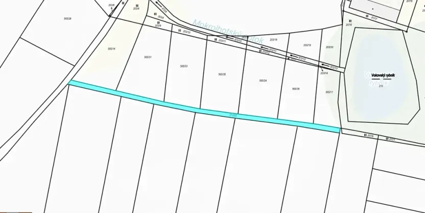 Dražba pole, Bystřice, 771 m2