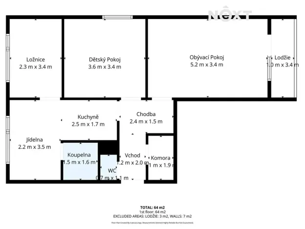 Pronájem bytu 3+1, Dvůr Králové nad Labem, Elišky Krásnohorské, 64 m2