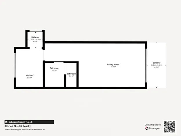 Pronájem bytu 1+kk, Praha - Hodkovičky, Šífařská, 33 m2