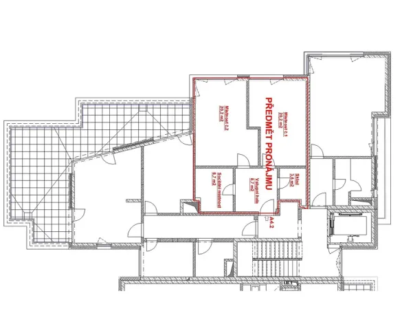 Pronájem bytu 2+kk, Praha - Krč, Nad Ryšánkou, 61 m2