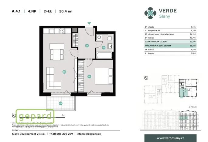 Pronájem bytu 2+kk, Slaný - Kvíček, U Benaru, 50 m2