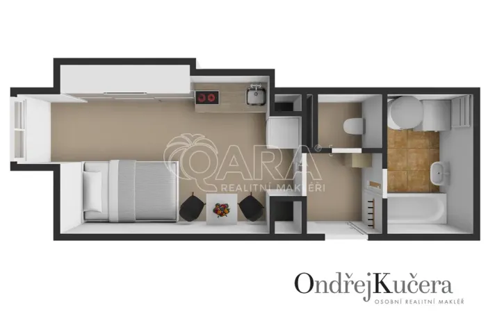 Pronájem bytu 1+kk, Praha - Nusle, K podjezdu, 29 m2