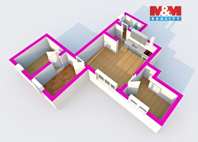 Pronájem bytu 2+kk, Děčín - Děčín II-Nové Město, Lužická, 41 m2