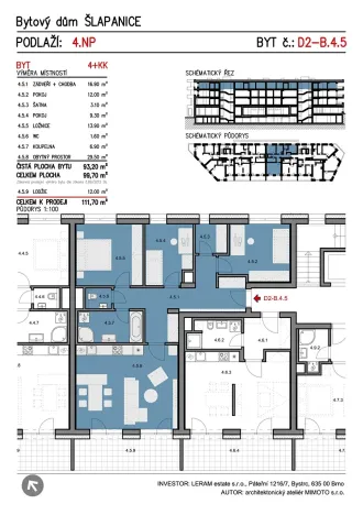 Prodej bytu 4+kk, Šlapanice, 100 m2