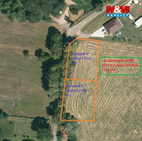 Prodej pozemku pro bydlení, Cehnice - Dunovice, 2629 m2
