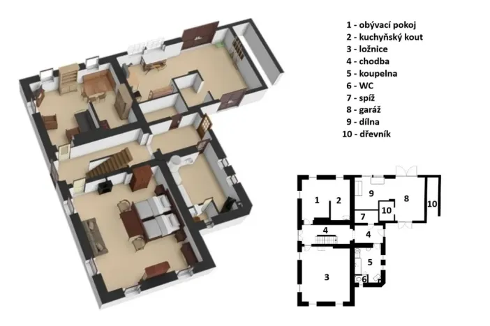 Prodej chalupy, Dolní Kalná - Slemeno, 245 m2