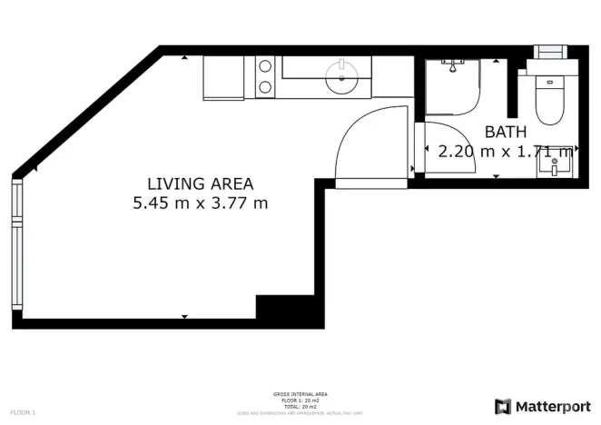 Pronájem bytu 1+kk, Praha - Hloubětín, Kukelská, 20 m2