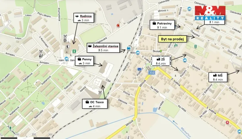 Prodej bytu 3+1, Milovice, Dukelská, 70 m2