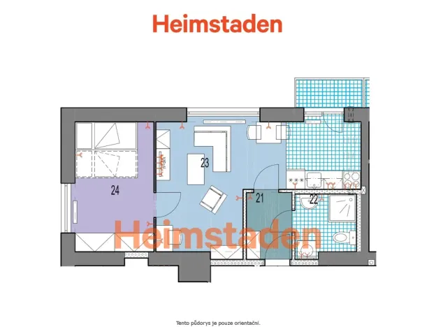 Pronájem bytu 2+kk, Ostrava - Poruba, Dělnická, 40 m2
