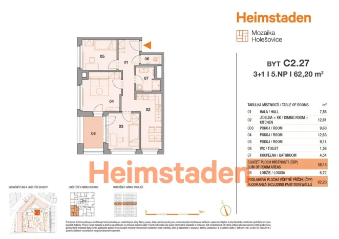 Pronájem bytu 3+1, Praha - Holešovice, U Pergamenky, 61 m2