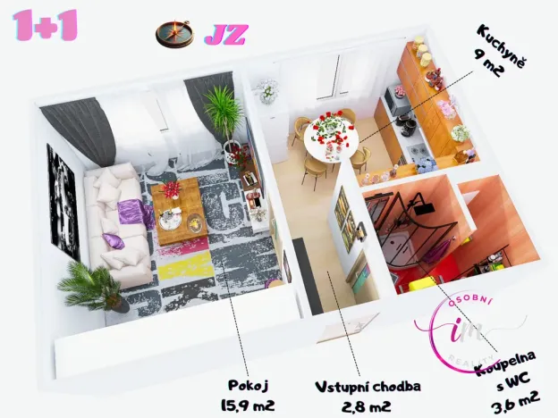 Pronájem bytu 1+1, Jihlava, Březinova, 31 m2