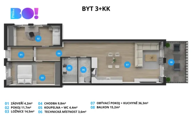Pronájem apartmánu, Soběšovice, 103 m2