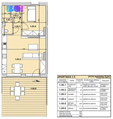 Pronájem bytu 2+kk, Soběšovice, 50 m2