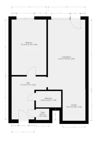 Pronájem bytu 2+kk, Praha - Kobylisy, Šiškova, 46 m2