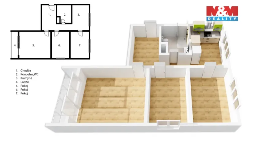 Prodej bytu 3+1, Dobkovice, 63 m2