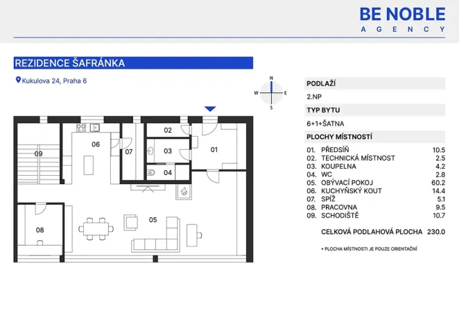 Prodej bytu 6+kk a větší, Praha - Břevnov, Kukulova, 230 m2