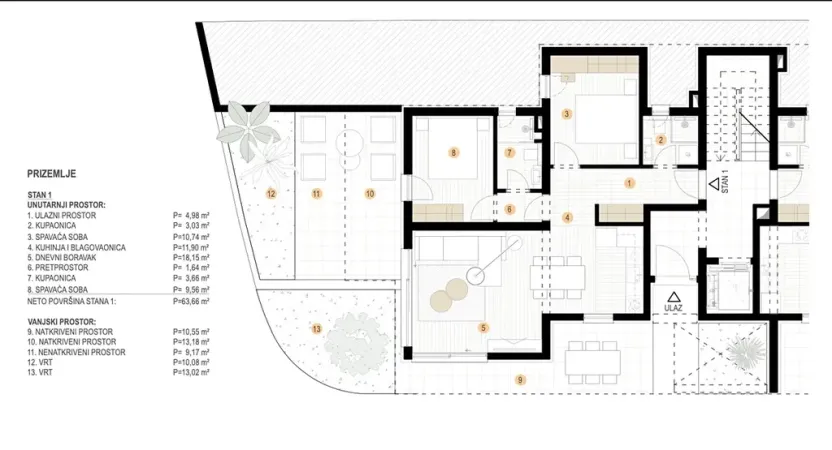 Prodej bytu 3+kk, Primošten, Chorvatsko, 83 m2