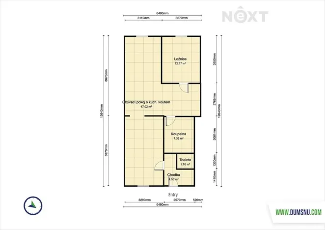 Pronájem bytu 2+1, Šumperk, Starobranská, 73 m2