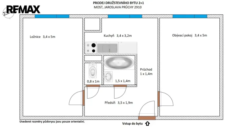 Prodej bytu 2+1, Most, Jaroslava Průchy, 53 m2