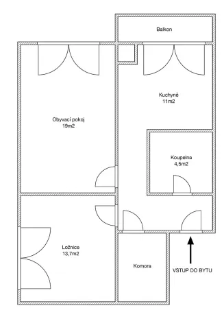 Prodej bytu 2+1, Brno, Březová, 54 m2