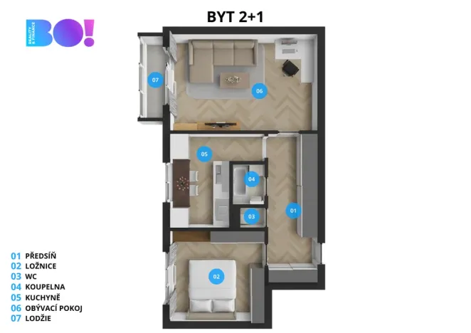 Prodej bytu 2+1, Valašské Meziříčí, Na Šištotě, 53 m2