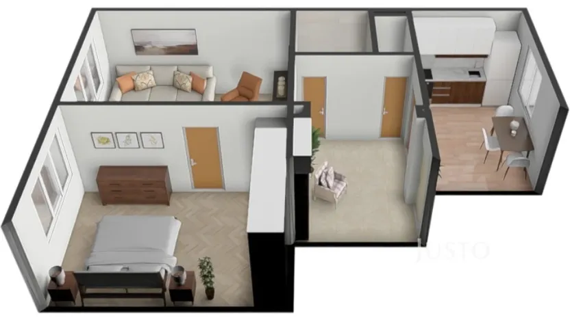 Prodej bytu 2+1, Písek - Budějovické Předměstí, Šafaříkova, 52 m2