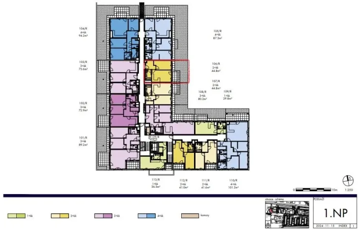 Prodej bytu 1+kk, Praha - Vysočany, Pod Harfou, 43 m2