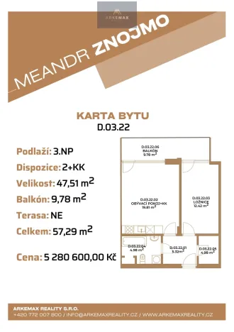 Prodej bytu 2+kk, Znojmo, Holandská, 47 m2
