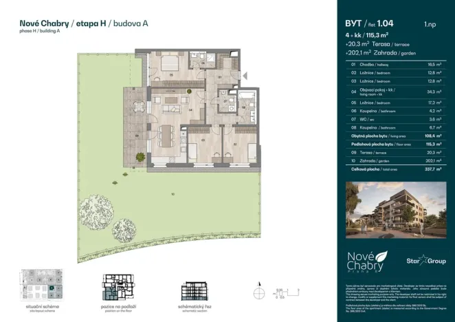Prodej bytu 4+kk, Praha - Dolní Chabry, Jirkovská, 115 m2