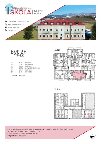 Prodej bytu 3+kk, Mladé Buky, 59 m2