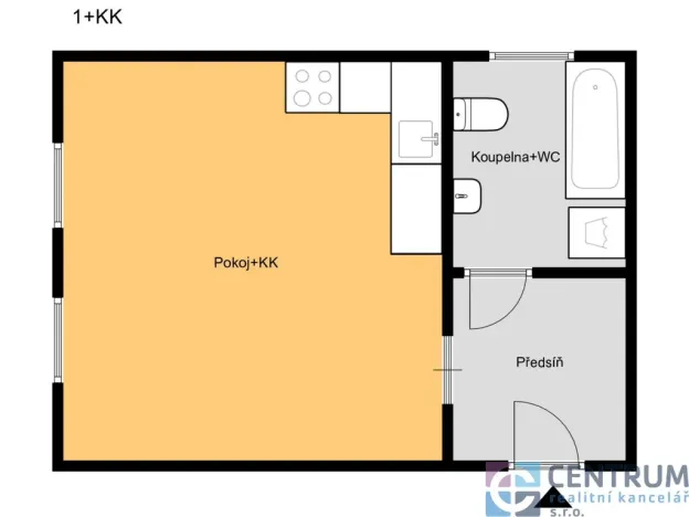 Pronájem bytu 1+kk, Jablonec nad Nisou, U Jeslí, 29 m2