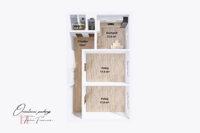 Pronájem bytu 2+1, Prostějov, Dvořákova, 68 m2